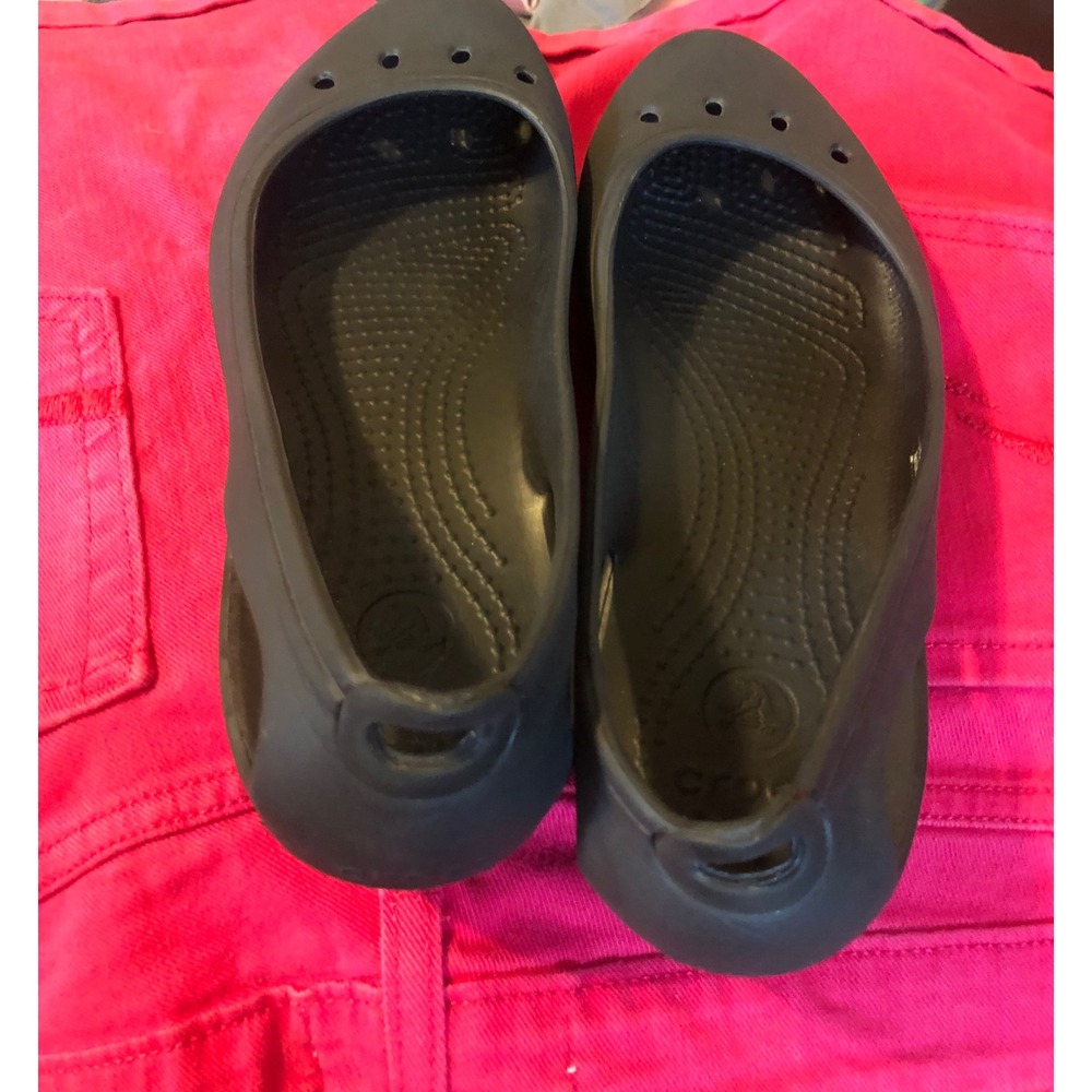 Crocs Kadee Work Flat Black Slip Resistant Comfort Ballet Shoes Womens 6 - Picture 7 of 8